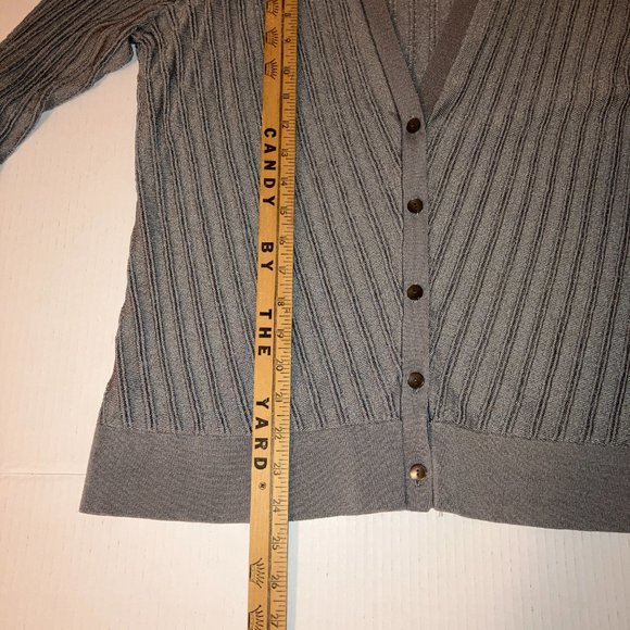 Jones New York Womens Gray Ribbed Cardigan Size OX - Picture 9 of 12